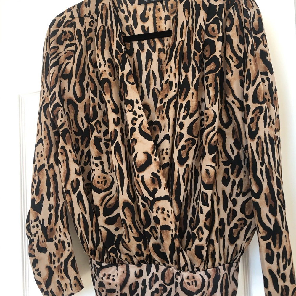 Zara leopard blouse body suit